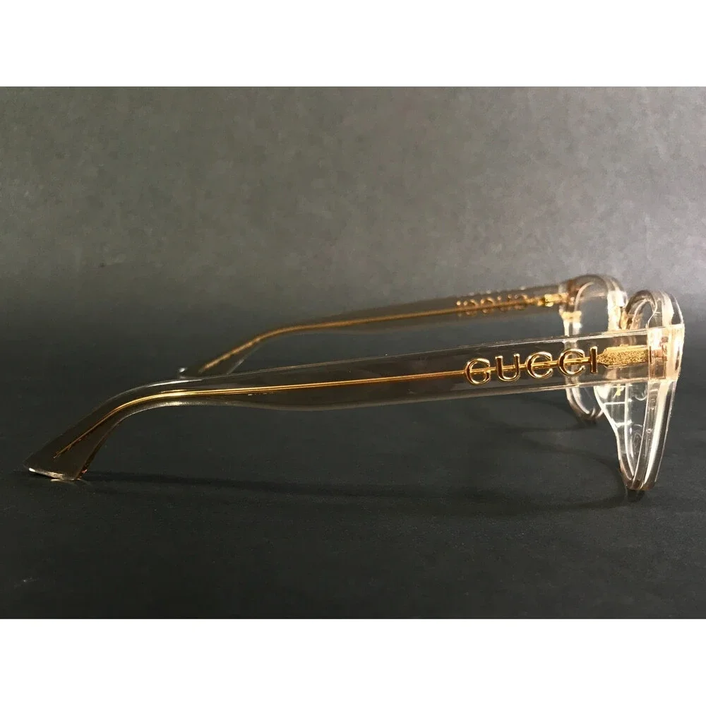 Gucci Eyeglasses Frames GG1746OA 002 Transparent Pink Square Full Rim 52-18-145